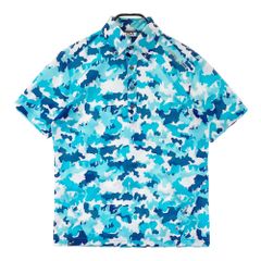 ゴルフ新品タグ付 ZOY リバティ総柄 半袖ポロシャツ メンズM 日本製