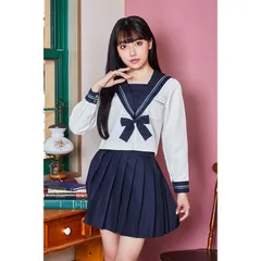 クリアストーン Clearstone コスプレ 制服 セーラー服 オルチャンセーラー レディース フリーサイズ ネイビー[ulzzangsailor-navy]