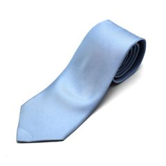 【楠本質店/元住吉】エルメス/HERMES　ネクタイ　水色　ライトブルー　無地　シルク100％　(約)全長152cm×剣幅8.0cm　メンズ【中古】　
