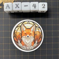 방수 스티커 여우 스테인드 글라스 스타일 일러스트 AX-42