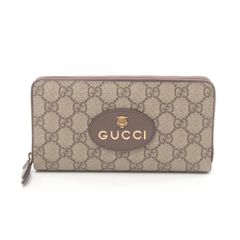 グッチ GUCCI ラウンド長財布 GGスプリーム 473953K9GOT8861 ベージュ/エボニー PVCコーティングキャンバス レザー ラウンド長財布 レディース 新品