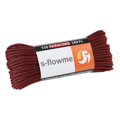 スフローム(s-flowme) パラコード 7芯 4mm x 30m 全60色 耐荷重 250kg クラフト パラコード アクセサリー アウトドア キャンプ テント タープ 用固定用紐 ガイロープ ロープ M11 ブラック/レッド