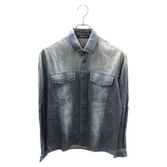 Neil Barrett (ニール バレット) SLIM FIT 胸ポケット付デニム ロングスリーブシャツ インディゴのサムネイル