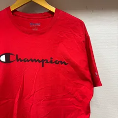 古着 L Tシャツ CHAMPION チャンピオン ビックロゴ クルーネック 赤