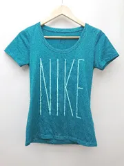 ◇ NIKE ナイキ DRI-FIT シンプル ロゴ フロント プリント 半袖 Tシャツ カットソー サイズS グリーン系 レディース P 【1308160084335】