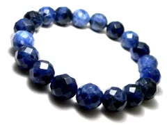 64面カット ソーダライト ブレスレット 10mm パワーストーン ブレスレット メンズ レディース 天然石 数珠 アクセサリー