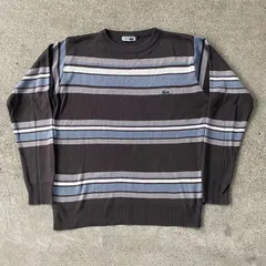 70's Euro製 CHEMISE LACOSTE border knit. 古着　 ボーダー　コットンニット　古着　ラコステ　ユーロ　グレー