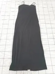 ◇ ⊂ select MOCA セレクト モカ カップ付き ロング丈 キャミ ワンピース サイズL ブラック系 レディース E  【1509100083894】