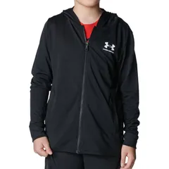 UNDER ARMOUR アンダーアーマー UA TECH FULL ZIP HOODIE マルチスポーツ ロングＴシャツＪＲ 6001341-001、Black/White