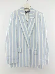 ◎ 新品 ZARA タグ付き ストライプ リネンブレンドブレザー 12445