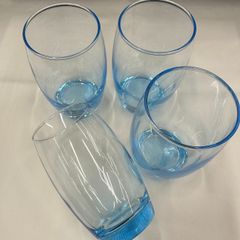【セット販売】4つセット　カラーグラス　コップ　青グラス　ブルーグラス