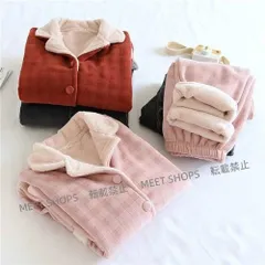 【新品未使用】ペアパジャマ 冬 モコモコ カップル ペア ルームウェア セット 前開き 長袖 ペアパジャマ モコモコ メンズ ペアパジャマ カップル 秋冬 結婚祝い プレゼント ペ ddhc58