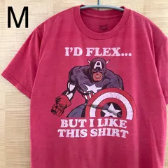 US古着 キャプテン・アメリカCaptain America　マーベルMARVEL　アメコミ 半袖tシャツ赤M