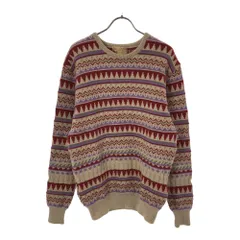 ヘンリーロイド ウール 総柄 長袖 セーター L ベージュ HENRI LLOYD ニット メンズ