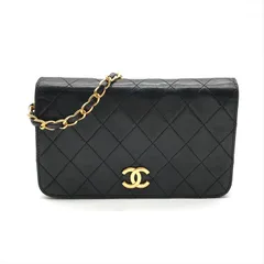 良品 CHANEL シャネル ココマーク プッシュロック ミニ マトラッセ ラムスキン チェーン ショルダー バッグ ブラック a7429