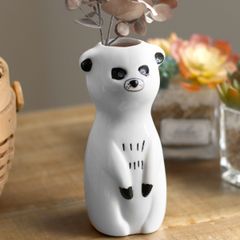 花瓶 シナリー モチーフフラワーベース ミーアキャット （ 花びん 花器 アニマル 置物 インテリア 雑貨 ペン立て 収納 机上 生花 ドライフラワー 玄関 デスク 食卓 窓 おしゃれ フラワー ベース 花 お花 ）