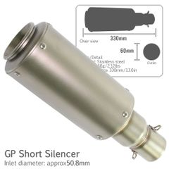 汎用 GPショートサイレンサー φ50.8 50.8mm 缶型 チタンカラー 焼き色