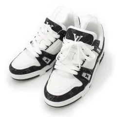 ルイヴィトン 24年 モノグラム デニム LVトレイナーライン スニーカー MS1204 ブラック×ホワイト 7 1/2【中古】