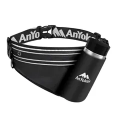 ウエストポーチ 揺れない iPhone スマホ対応 防水 軽量 水筒 ウエストポーチ 軽量 防水 ランニング ポーチ ランニングポーチ 薄型 おしゃれ メンズ AnYoker レディース スポーツ用品-YB