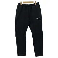 PUMA プーマ ロゴプリント テーパード サイドライン スウェットパンツ sizeUS/CAN M/M/チャコールグレー×ブラック