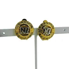 【最大30％OFF★ウィンターセール】ニナリッチ NINA RICCI イヤリング ゴールド×シルバー×ラインストーン レディース 中古