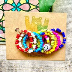 ビーズ リング 8個セット ビビットB ハンドメイド