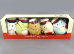 【中古】ぬいぐるみ [単品] てのりぬいぐるみ(5種)セット 「すみっコぐらし10周年記念 フレーム切手セット」 同梱品