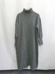 ◇ ⊇ AMERICAN HOLIC タートルネック ニット 長袖 ロング丈 ワンピース サイズM ダークグレー レディース E  【1504210016671】