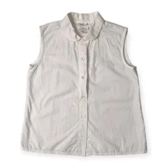 フランス製  agnès b. ENFANT アニエスベー アンファン ノースリーブ シャツ 12ans/ホワイト ガール