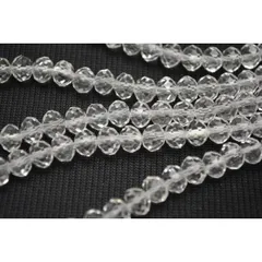 ビーズクラブ ガラスビーズ ボタンカット No.1 クリア 8mm 連売り ビーズパーツ ネックレス ブレスレット ハンドメイド