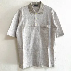 【美品】ARNOLD PALMER アーノルドパーマー ポロシャツ Mサイズ 日本製 綿100% グレー 鹿の子 刺繍ロゴ 半袖 上品 春夏秋 メンズ カジュアル ゴルフ 無地