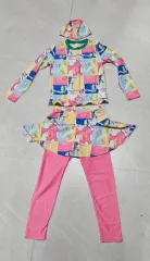 (新品) ベネトン 女児 ラッシュガード セット (トップ スカートタイプ ボトムス レギンス 帽子 )