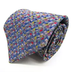 ミッソーニ ブランド ネクタイ シルク 幾何柄 アート 小紋柄 多模様 伊製生地 PO メンズ ネイビー Missoni 【中古】