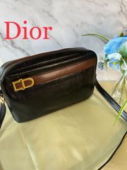 【73】Dior ディオール レザー セカンドバッグ ブラック 黒