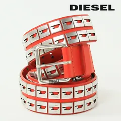 新品・未使用 ディーゼル DIESEL レザーベルト メンズ レディース 男女兼用 牛革 本革 Dロゴメタルリベット シングルピン B-DN5