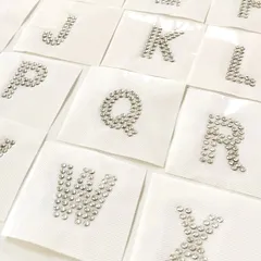 スパングルモチーフシート「アルファベット　A～Z」Sサイズ（高さ約2.2cm）【YRH126-W】