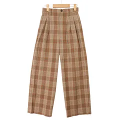 GREEN LABEL RELAXING ユナイテッドアローズ 秋冬 ストレッチ★ チェック ワイド タック パンツ Sz.34 レディース