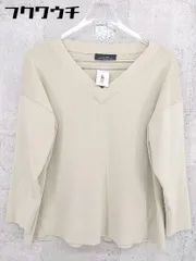 ◇ green label relaxing UNITED ARROWS Vネック コットン ニット 長袖 セーター ベージュ レディース 【中古】 【1002802334276】