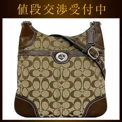 コーチ ショルダーバッグ ベージュ ブラウン シグネチャー F13979