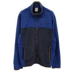 ナイキ ロゴ刺繍 スタンドカラー フリースジャケット M ブルー系 NIKE メンズ