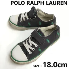 POLO RALPH LAUREN/ラルフローレン★ローカットスニーカー【size:キッズ18.0/ネイビー×緑/navy×green】sneakers/Shoes/trainers◆sJ-165<sale>