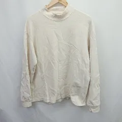 ◇ ⊇ UNIQLO ユニクロ モックネック 長袖 Tシャツ カットソー サイズL ナチュラル メンズ E  【1505290034302】