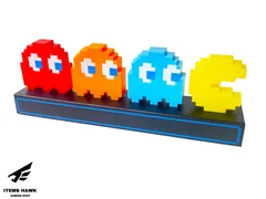 【人気商品】ゴーストライト パックマン LED スタンドライト USB 電池　デスクライト　音認識LED発光モード キューブレンガ コレクタブルフィギュアランプ