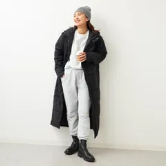 KAPPA  ベンチコート ダウンジャケット 黒 レディース 中綿ロングコート フード付き アウター ダウン 防寒 フィラ 軽量 スポーツ観戦 244907