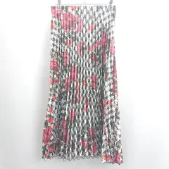 ◇ ⊂Φ ZARA ザラ 花柄 ロング プリーツ スカート サイズS ブラック　レッド レディース E  【1503050021135】