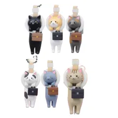 [Qualia] 通勤ねこ マスコットボールチェーン2 × 全6種セット フルコンプ ガチャガチャ カプセルトイ 