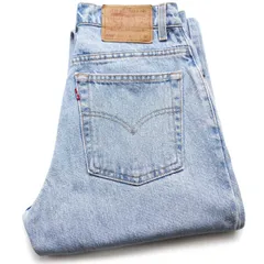 90s Levi'sリーバイス 550 デニムパンツ 9 JR.M★SDP213 オールド ビンテージ ジーンズ テーパード ルーズ ワイド バギー アイスブルー