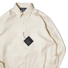 デッドストック 90's 00's ラルフローレン ヘリンボーンツイル コットン ボタンダウンシャツ (15 1/2 32/33) 白 旧タグ YARMOUTH 未使用品 アメリカ古着 USED ビンテージ ヴィンテージ