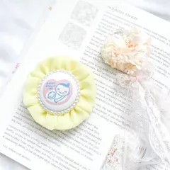 【再販多数】ふわふわ可愛いシフォンのマタニティロゼット♡ 両面仕様 イエロー