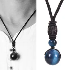 【シンプル/おしゃれ】16mm パワーストーン ネックレス チョーカー メンズ レディース NEK 天然石 お守り 7992054 (【I】ブルータイガーアイ)